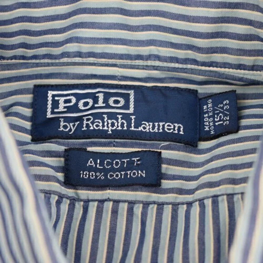 Polo By Ralph Lauren Mens Button-Down Alcott Shirt Size 15 1/2 32/33 Gently Used